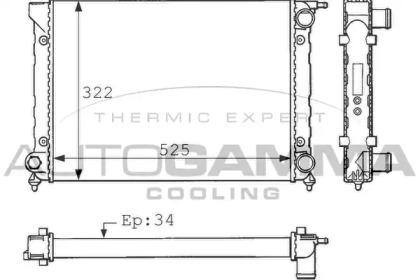 Autogamma 100960 Радіатор охолодження двигуна Autogamma 100960 Радіатор охолодження двигуна