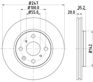 Hella 8DD 355 112-301 Brake disc