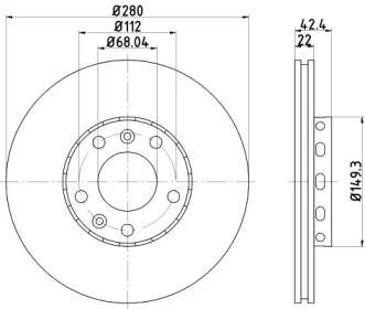 Hella 8DD 355 113-321 Brake disc