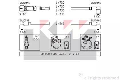 KW 360 671 Дроти високовольтні системи запалювання KW 360 671 Дроти високовольтні системи запалювання