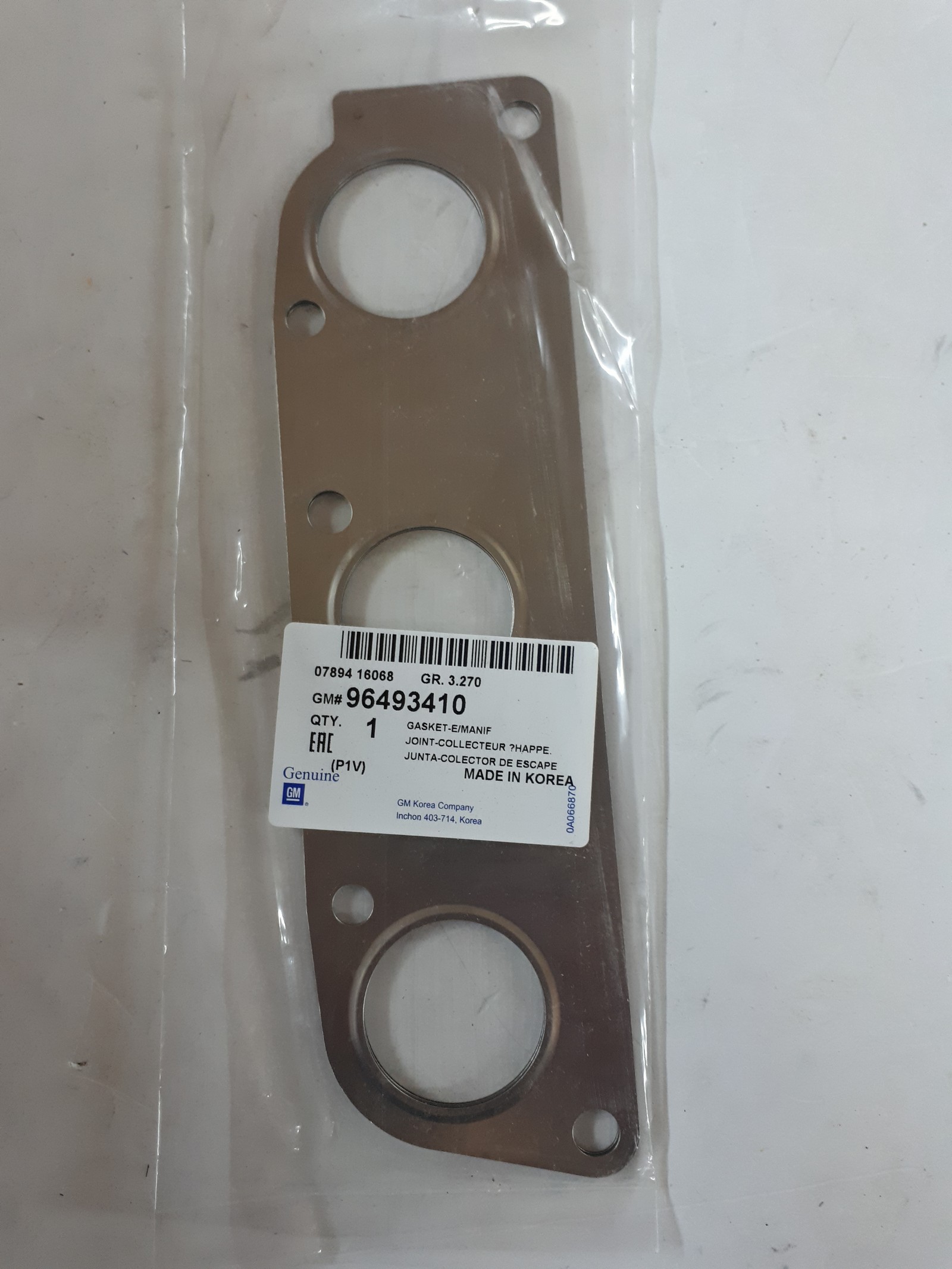 General Motors 96493410 Прокладка колектора випускного General Motors 96493410 Прокладка колектора випускного