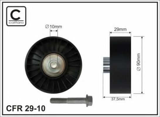 Caffaro 29-10 Ролик натяжний ременя поліклинового — Фото №2 Caffaro 29-10 Ролик натяжний ременя поліклинового — Фото №2