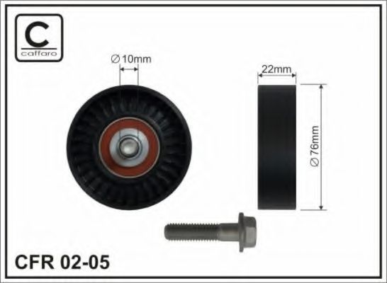 Caffaro 02-05 Ролик натяжний ременя поліклинового — Фото №2 Caffaro 02-05 Ролик натяжний ременя поліклинового — Фото №2