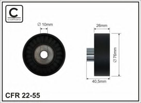 Caffaro 22-55 Ролик натяжний ременя поліклинового — Фото №2 Caffaro 22-55 Ролик натяжний ременя поліклинового — Фото №2