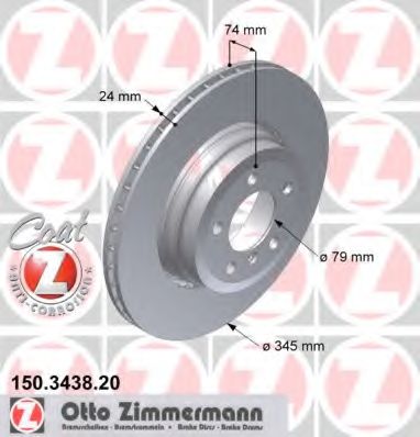 Otto Zimmermann 150.3438.20 Brake disc — Photo #2