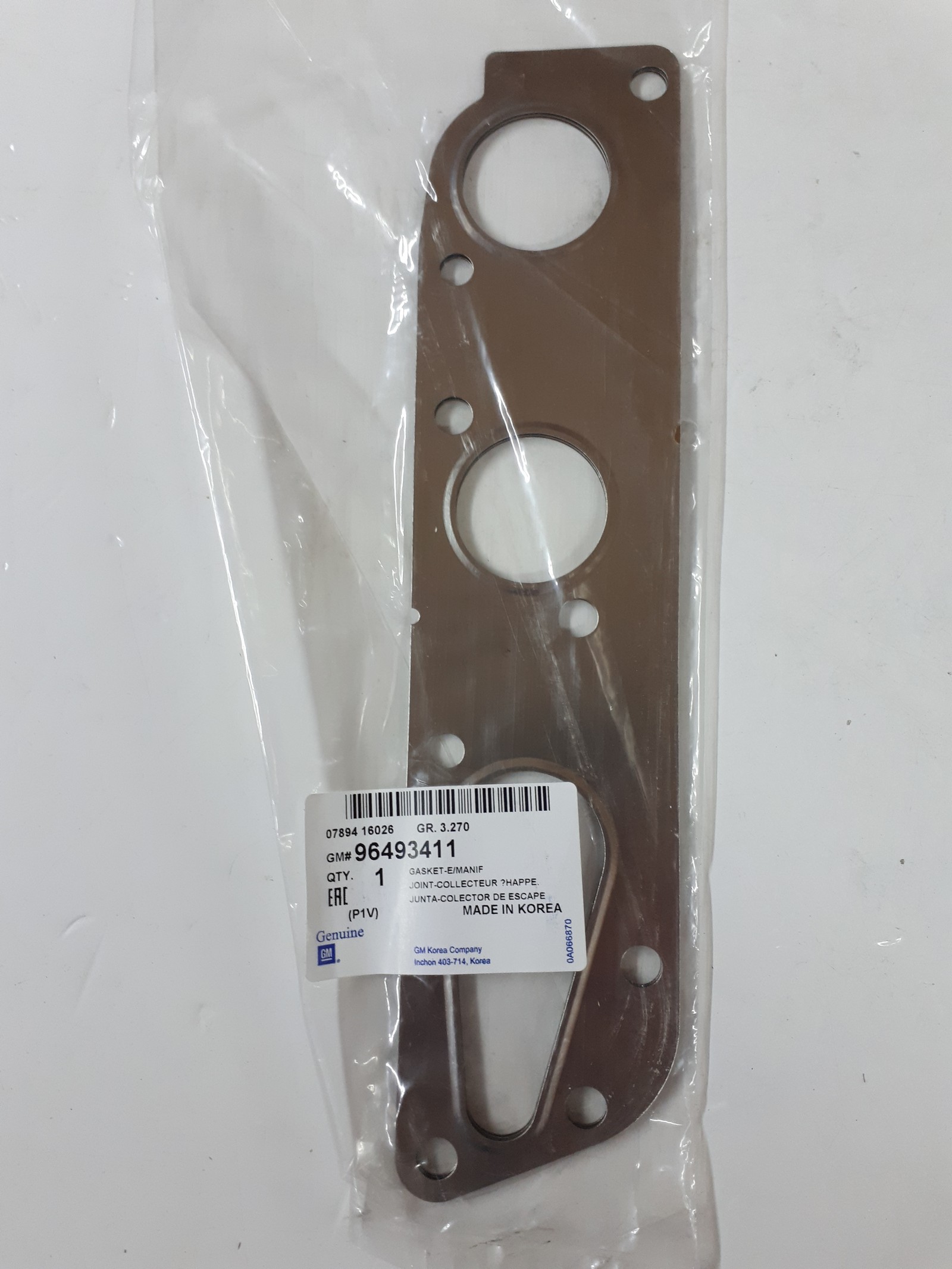 General Motors 96493411 Прокладка колектора General Motors 96493411 Прокладка колектора