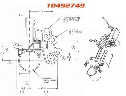 Remy 10492749 Holder assy carbon brushes