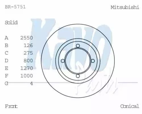 Kavo Parts BR-5751 Диск гальмівний Kavo Parts BR-5751 Диск гальмівний
