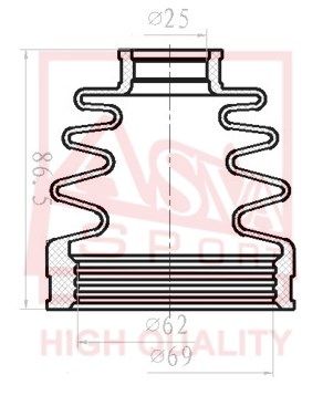 Asva ASBT-INCY3 Dust boot kit axle joint Asva ASBT-INCY3 Dust boot kit axle joint