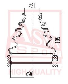 Asva ASBTINP120 Dust boot kit axle joint