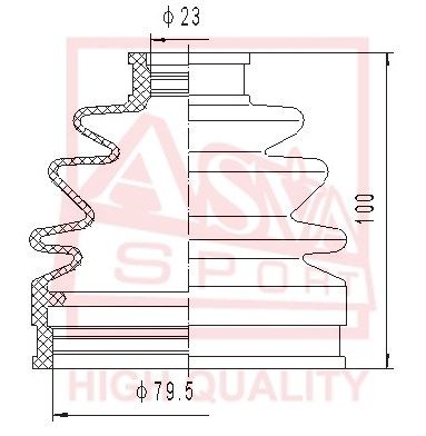Asva ASBT-138 Dust boot kit axle joint