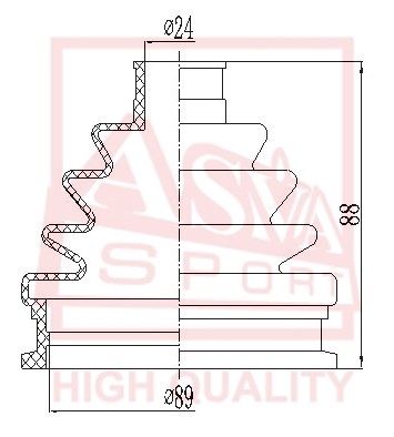 Asva ASBT170 Пильник привідного валу