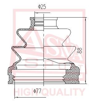 Asva ASBT-204 Dust boot kit axle joint