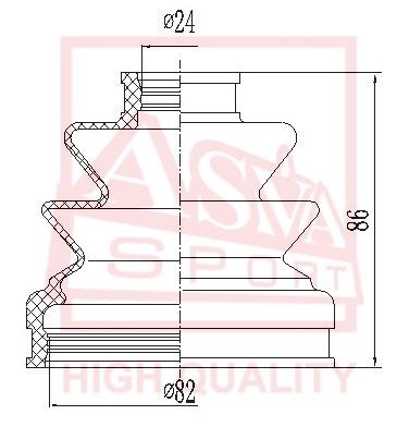Asva ASBT2042 Dust boot kit axle joint