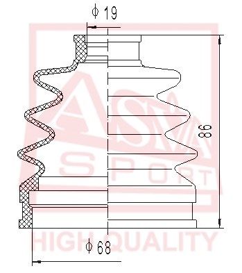 Asva ASBT2047 Dust boot kit axle joint