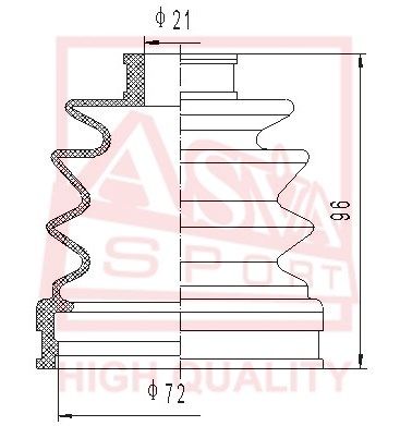 Asva ASBT2048 Dust boot kit axle joint