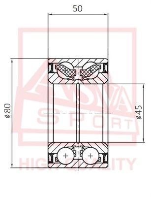 Asva DAC45800050 Wheel bearing