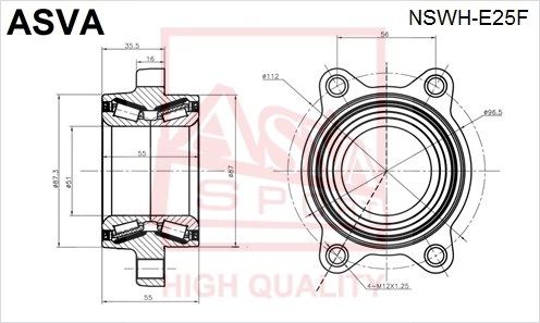 Asva NSWHE25F Wheel bearing