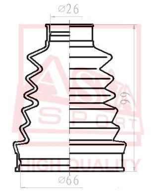 Asva ASBTINTG Dust boot kit axle joint