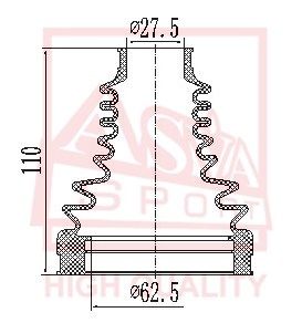 Asva ASBT-INXE70 Dust boot kit axle joint