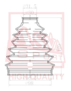 Asva ASBTLC200 Dust boot kit axle joint
