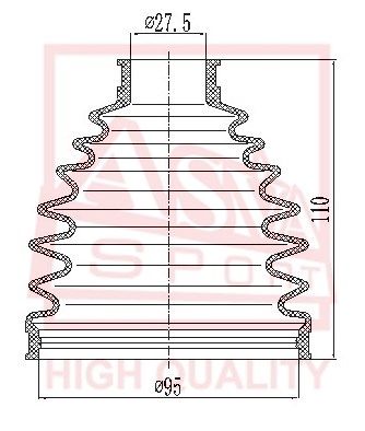 Asva ASBTNSF Dust boot kit axle joint