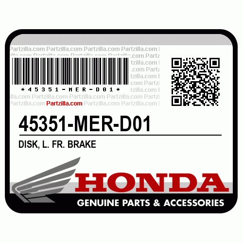 Honda 45351MERD01 Диск тормозной