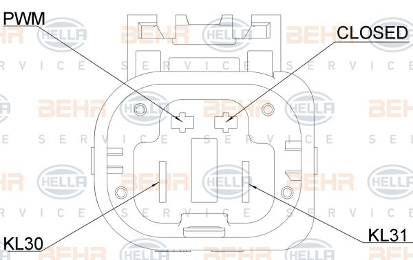 Hella 8EW351151091 Fan and motor assy