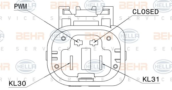 Hella 8EW351151101 Fan and motor assy