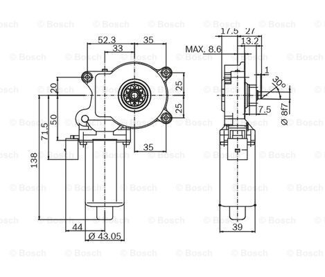 Bosch 0130821541 Електромотор склопідіймача