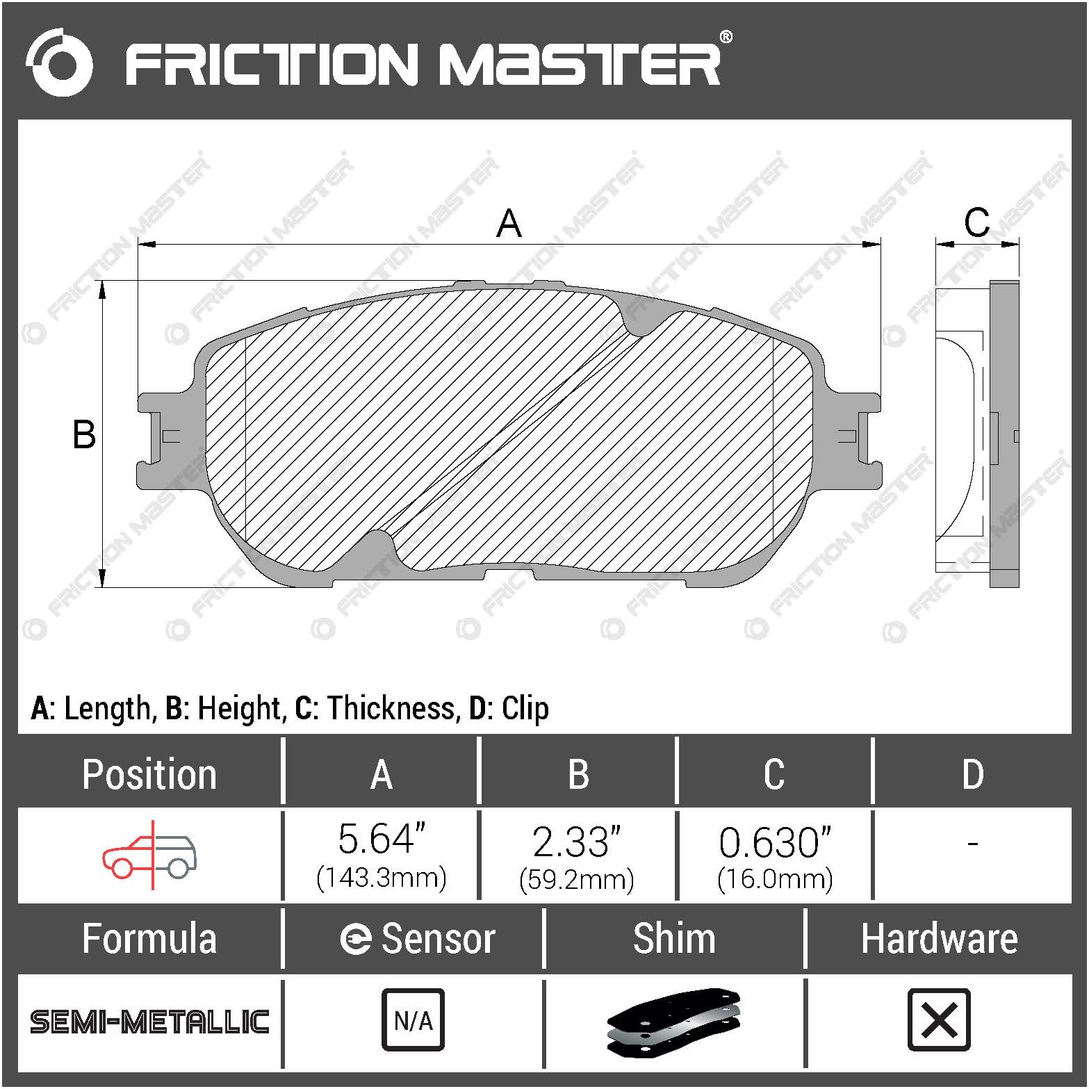 Friction Master MKD906 Колодки гальмівні Friction Master MKD906 Колодки гальмівні