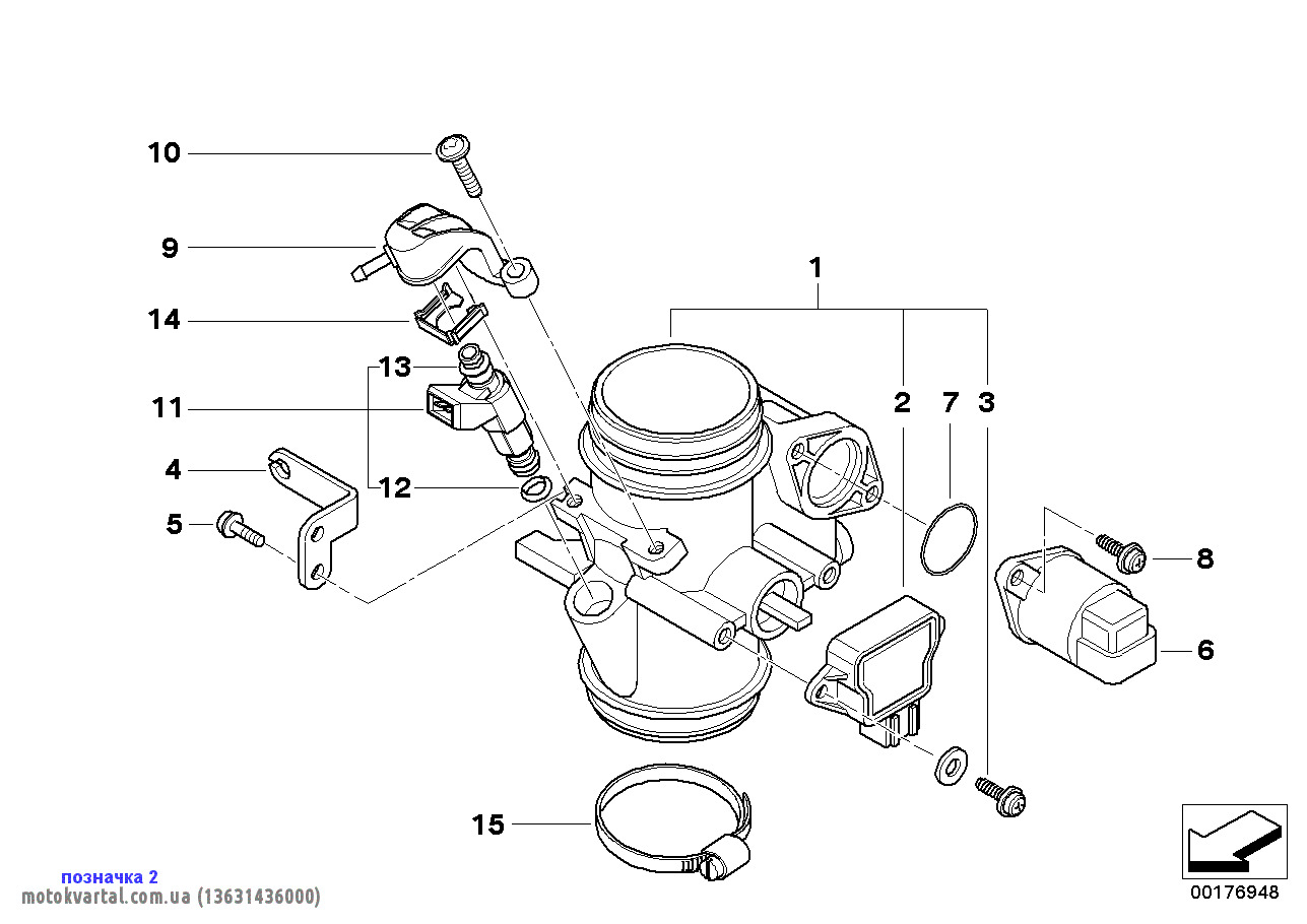 BMW 13631436000 Sensor assy throttle position