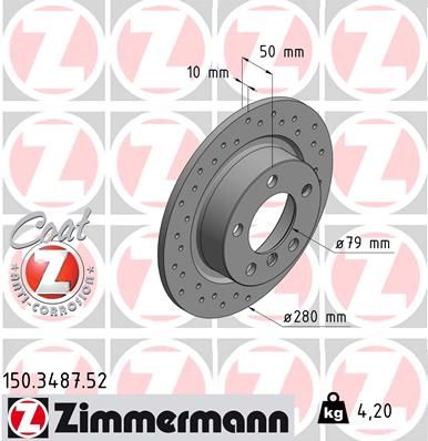 Otto Zimmermann 150348752 Brake disc Otto Zimmermann 150348752 Brake disc