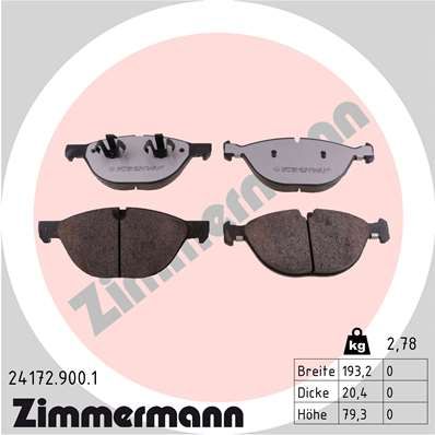 Otto Zimmermann 24172.900.1 Brake pads
