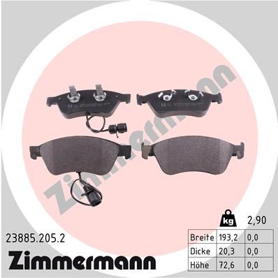 Otto Zimmermann 23885.205.2 Колодки тормозные