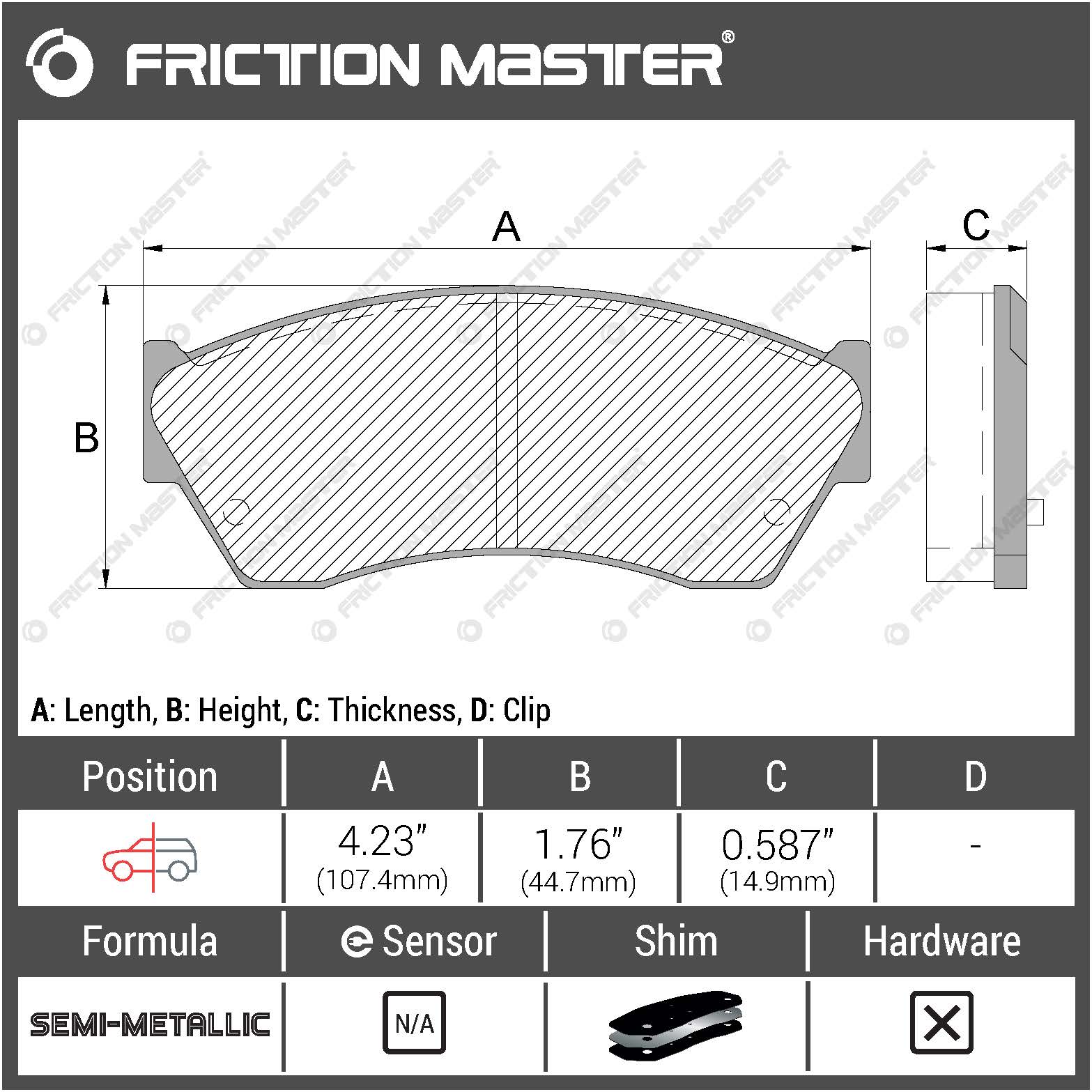 Friction Master MKD451 Колодки гальмівні