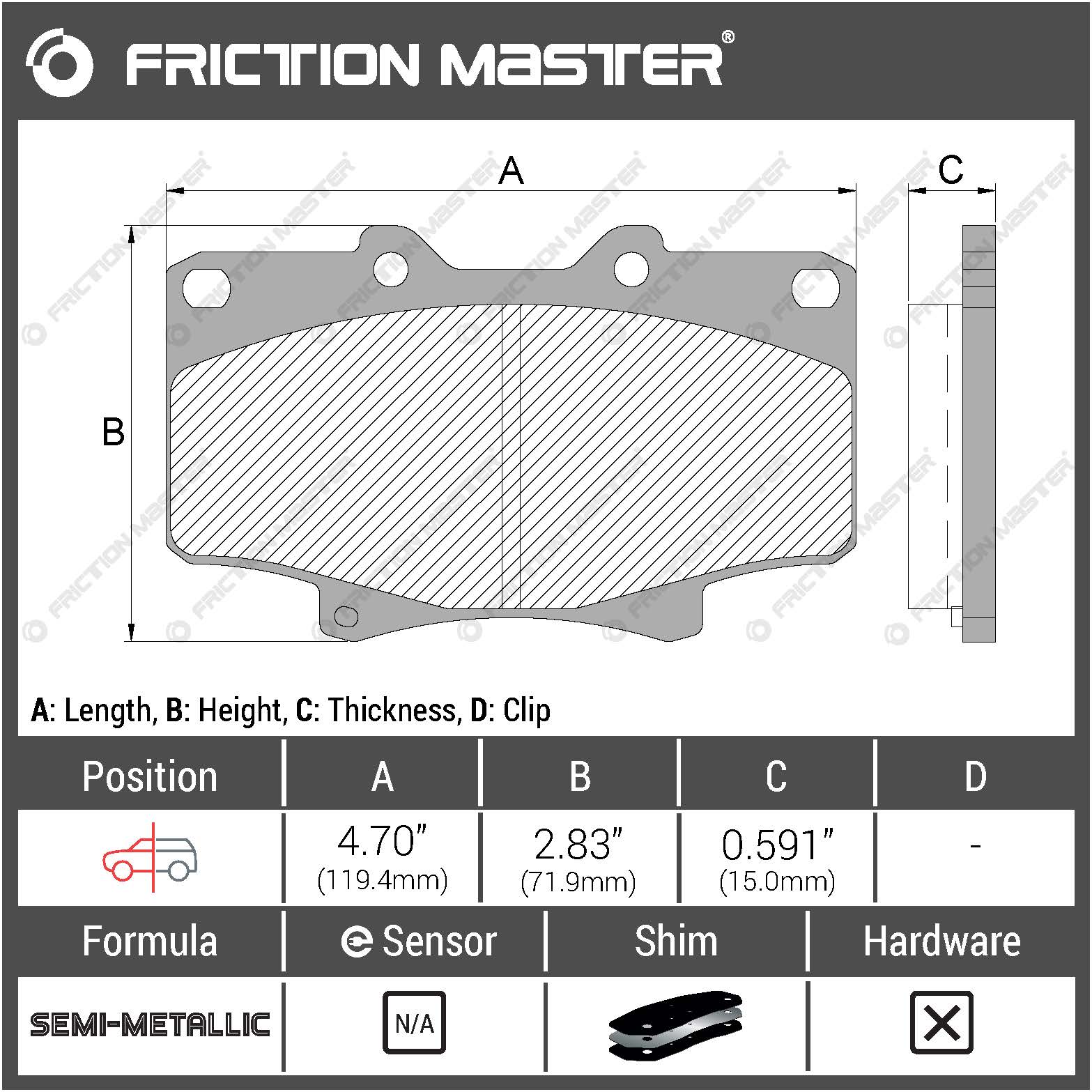 Friction Master MKD502 Brake pads Friction Master MKD502 Brake pads