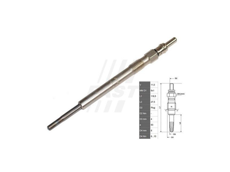 Fast FT82720 Свічка розжарювання Fast FT82720 Свічка розжарювання