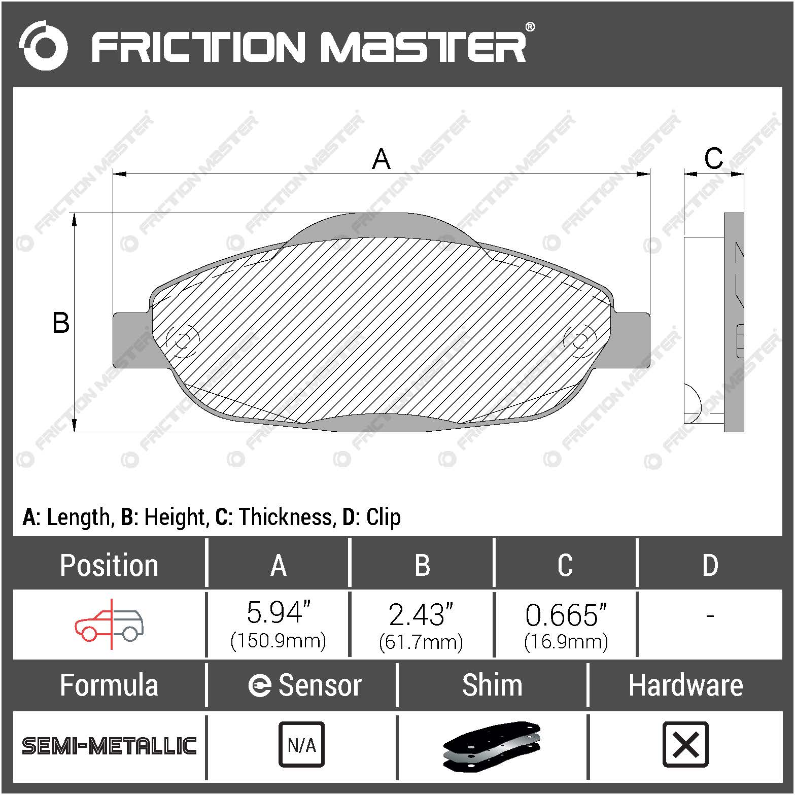 Friction Master MKD1696 Brake pads