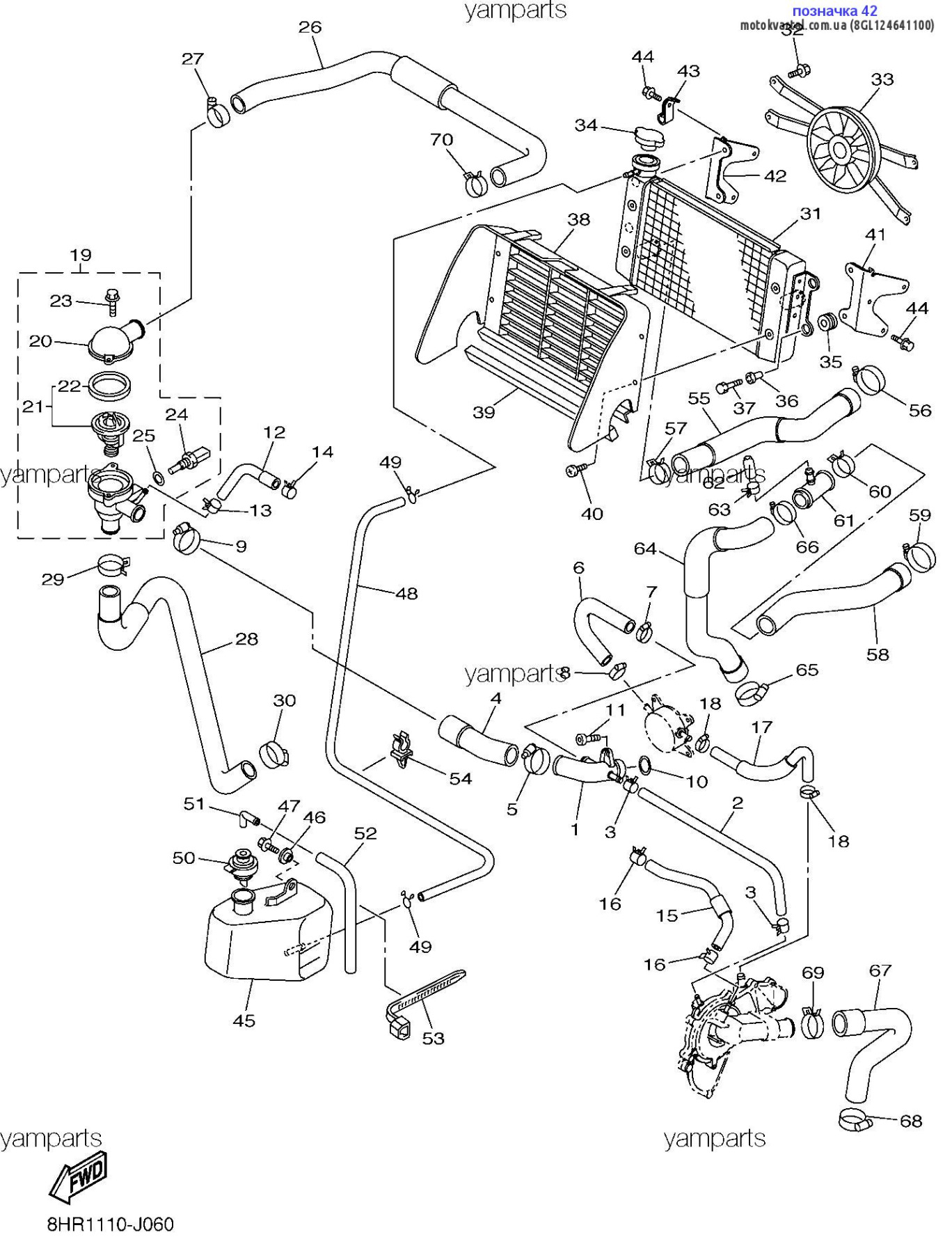 Yamaha 8GL124641100 Панель передняя