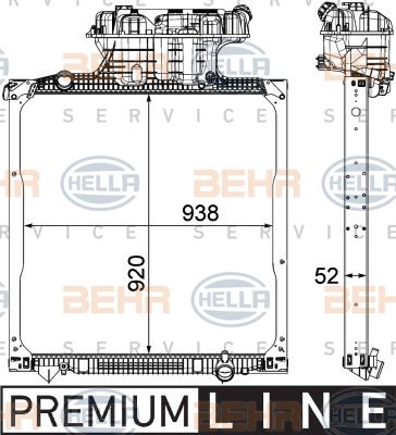 Hella 8MK376750561 Радіатор охолодження двигуна Hella 8MK376750561 Радіатор охолодження двигуна