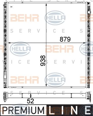 Hella 8MK 376 750-591 Радіатор охолодження двигуна Hella 8MK 376 750-591 Радіатор охолодження двигуна