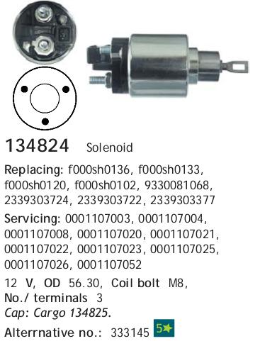 Cargo 134824 Втягуюче реле стартера — Photo #3 Cargo 134824 Втягуюче реле стартера — Photo #3