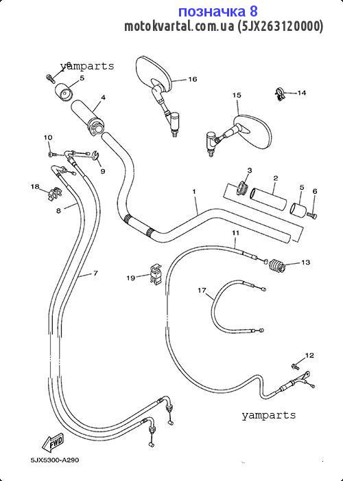 Yamaha 5JX263120000 Тросик газа